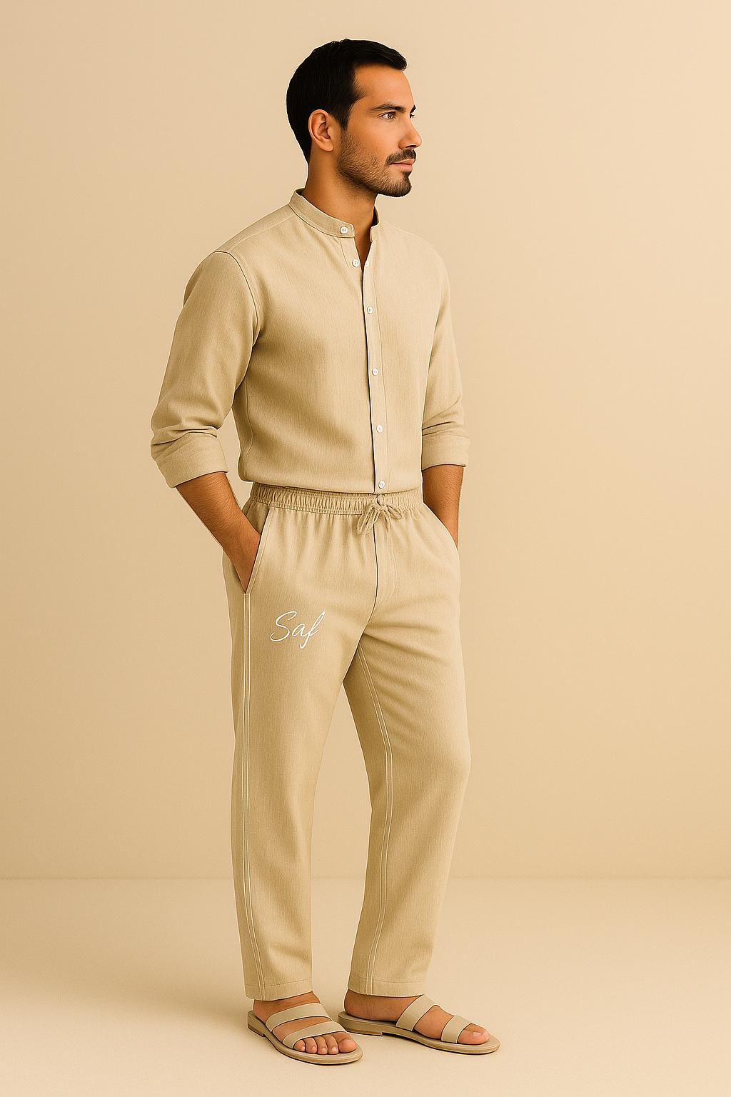 Relaxed Fit Leinen Hose